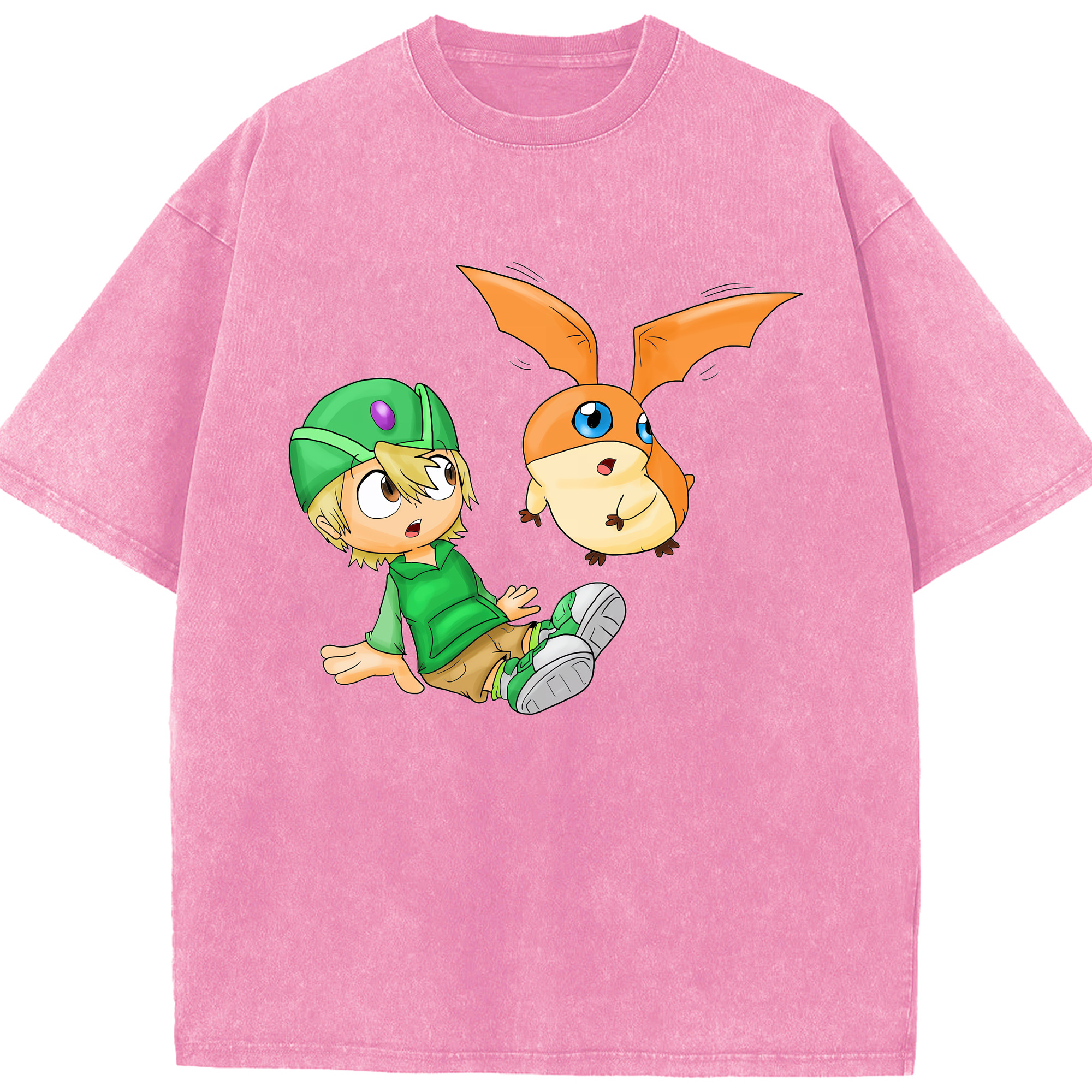 （画像用） Digimon デジタルモンスター/デジモン 綿100% ヴィンテージ風 半袖Tシャツ（フロントプリント）